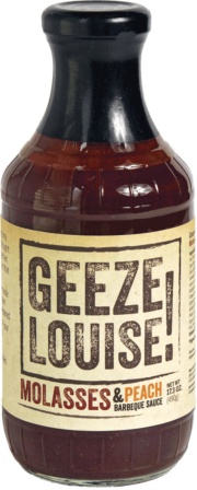 Geeze Louise Molasses with Yellow Peach BBQ Sauce